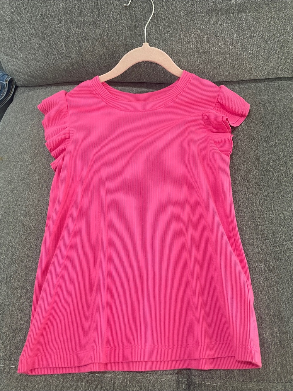 Cat & Jack Bright Pink Ruffle Sleeve Tee